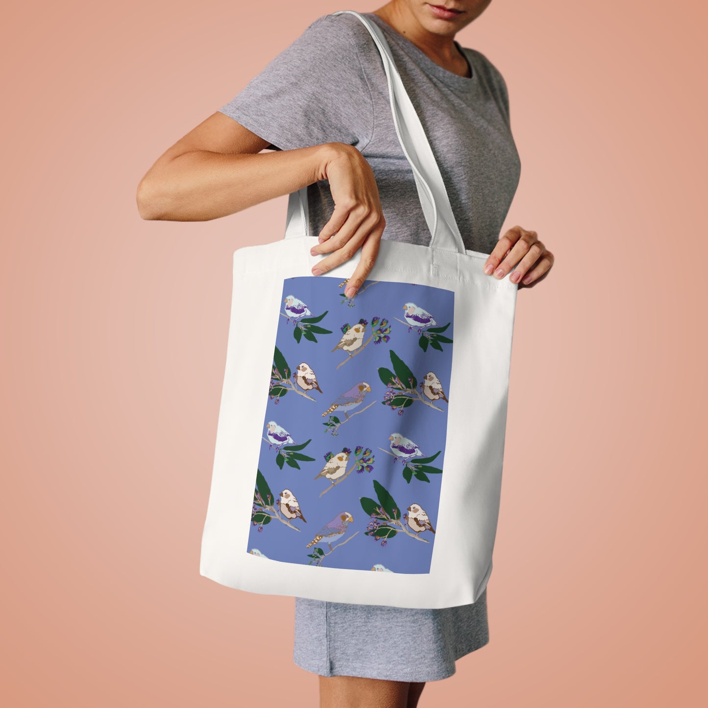 Blue Finch Cotton Tote Bag